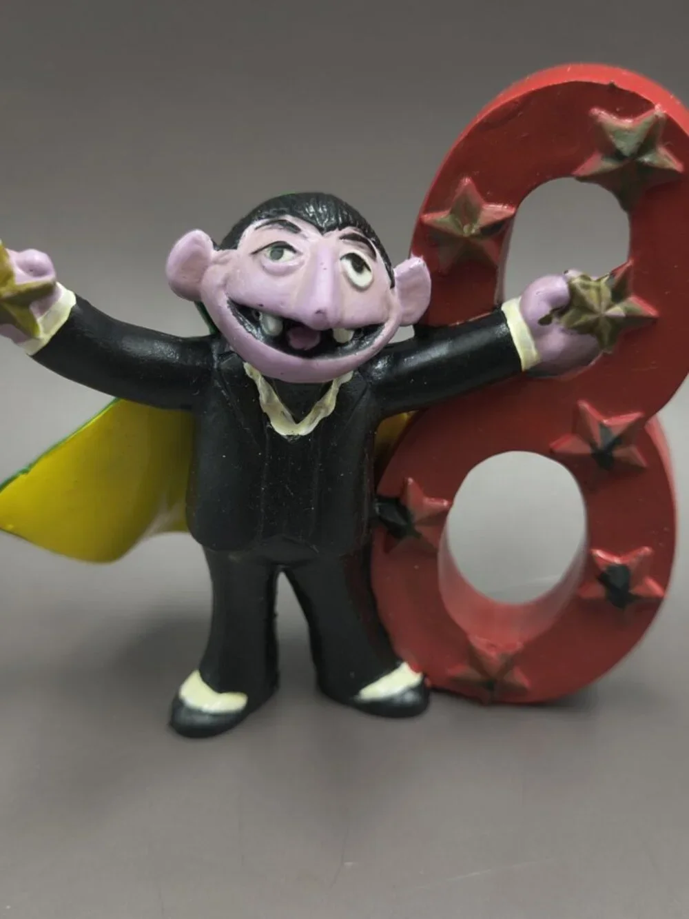 Sesame Street Vampire Count Number Eight 8 Cake Topper Pvc Figure Applause 3